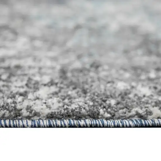 Gray and Blue Abstract Power Loom Area Rug Photo 7