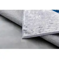 Photo of Gray and Blue Abstract Printed Washable Non Skid Area Rug