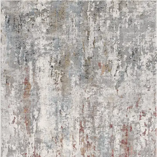 Gray and Blue Abstract Washable Non Skid Area Rug Photo 5