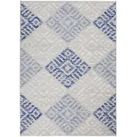 Photo of Gray and Blue Diamonds Area Rug