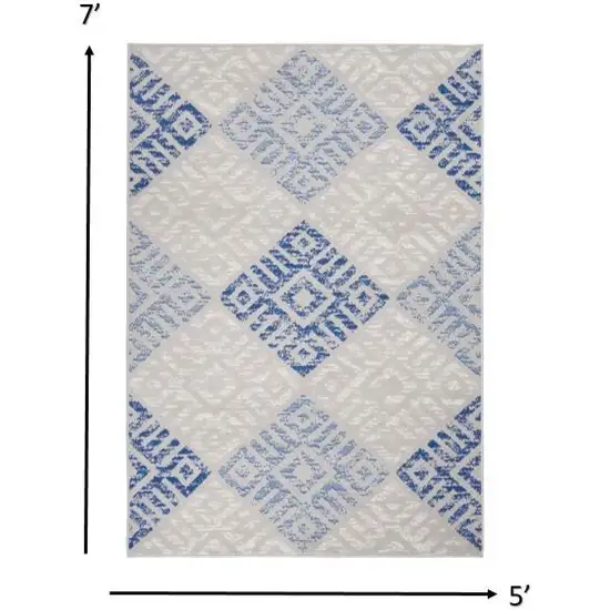 Gray and Blue Diamonds Area Rug Photo 6