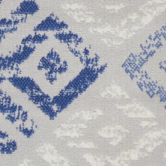 Gray and Blue Diamonds Area Rug Photo 4