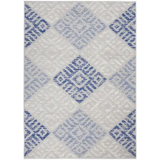 Gray and Blue Diamonds Area Rug Photo 1