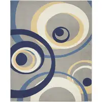 Photo of Gray and Blue Geometric Power Loom Area Rug