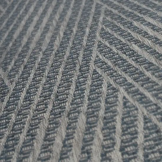 Gray and Blue Geometric Stain Resistant Indoor Outdoor Area Rug Photo 9