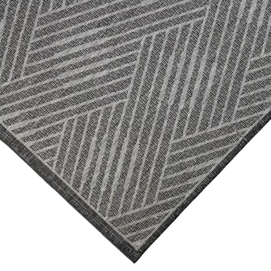 Gray and Blue Geometric Stain Resistant Indoor Outdoor Area Rug Photo 4