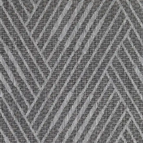 Gray and Blue Geometric Stain Resistant Indoor Outdoor Area Rug Photo 3