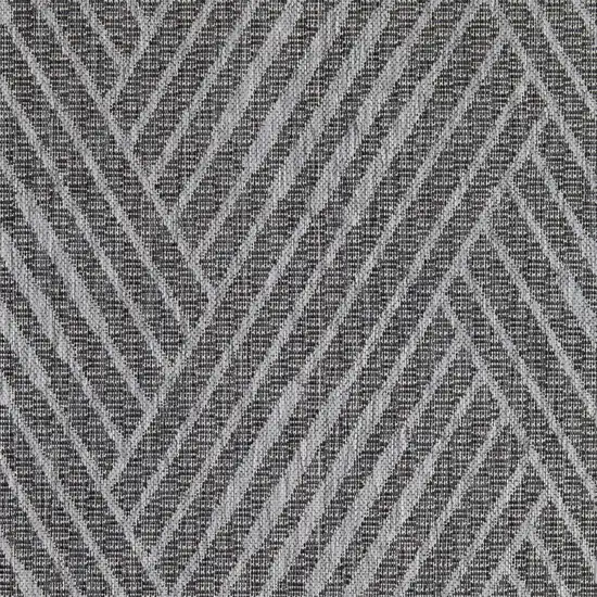 Gray and Blue Geometric Stain Resistant Indoor Outdoor Runner Rug Photo 3