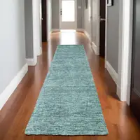 Photo of Gray and Blue Hand Woven Runner Rug