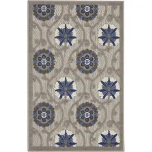 Photo of Gray and Blue Indoor Outdoor Area Rug