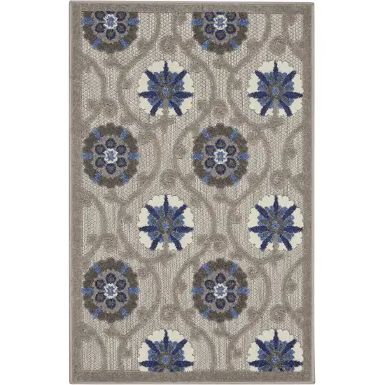 Gray and Blue Indoor Outdoor Area Rug Photo 1