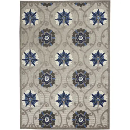 Gray and Blue Indoor Outdoor Area Rug Photo 1