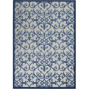 Photo of Gray and Blue Indoor Outdoor Area Rug