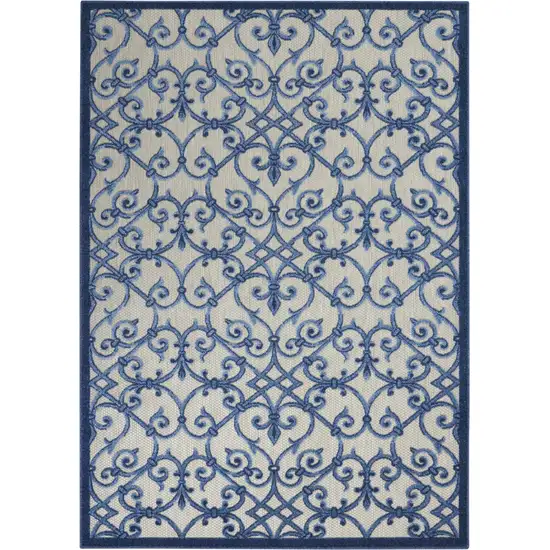 Gray and Blue Indoor Outdoor Area Rug Photo 1