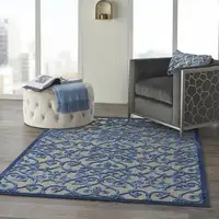 Photo of Gray and Blue Indoor Outdoor Area Rug