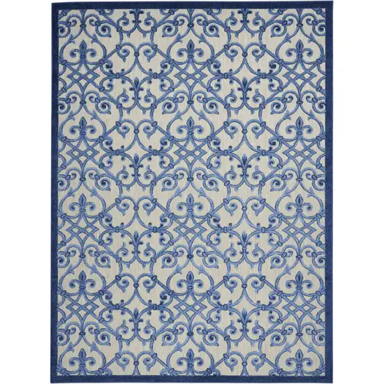 Gray and Blue Indoor Outdoor Area Rug Photo 1