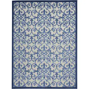 Photo of Gray and Blue Indoor Outdoor Area Rug