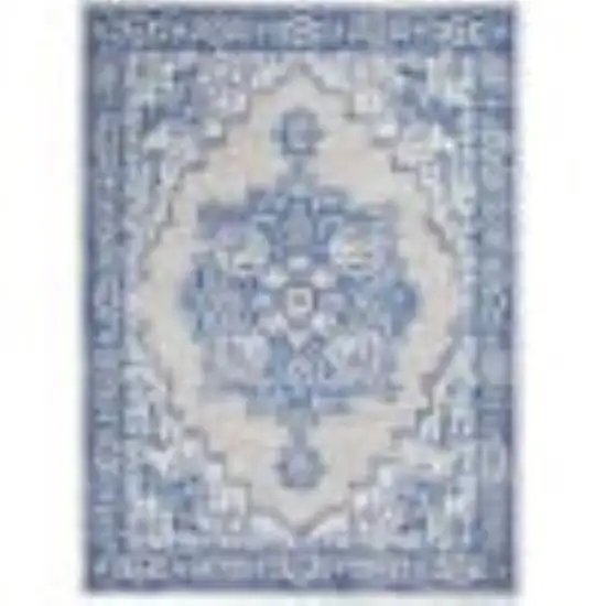 Blue Gray Floral Dhurrie Area Rug Photo 6