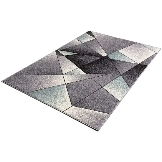 Gray and Blue Prism Pattern Area Rug Photo 4