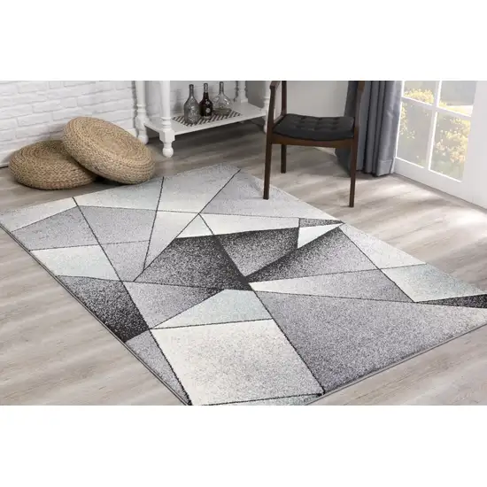 Gray and Blue Prism Pattern Area Rug Photo 7