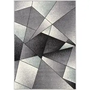 Photo of Gray and Blue Prism Pattern Area Rug