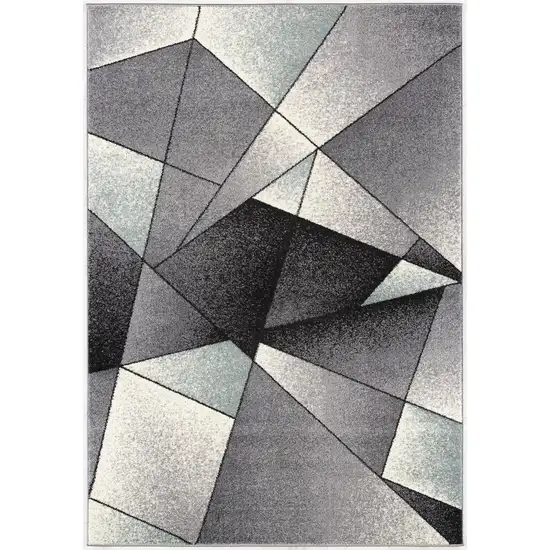 Gray and Blue Prism Pattern Area Rug Photo 1