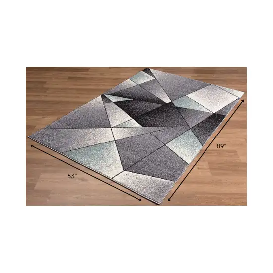 Gray and Blue Prism Pattern Area Rug Photo 6