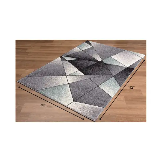 Gray and Blue Prism Pattern Area Rug Photo 6