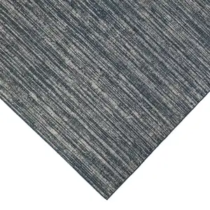 Photo of Gray and Blue Striped Stain Resistant Indoor Outdoor Area Rug