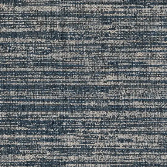 Gray and Blue Striped Stain Resistant Indoor Outdoor Area Rug Photo 7