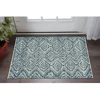 Photo of Gray and Blue Wool Southwestern Hand Knotted Area Rug