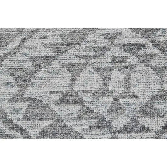 Gray and Blue Wool Southwestern Hand Knotted Area Rug Photo 9