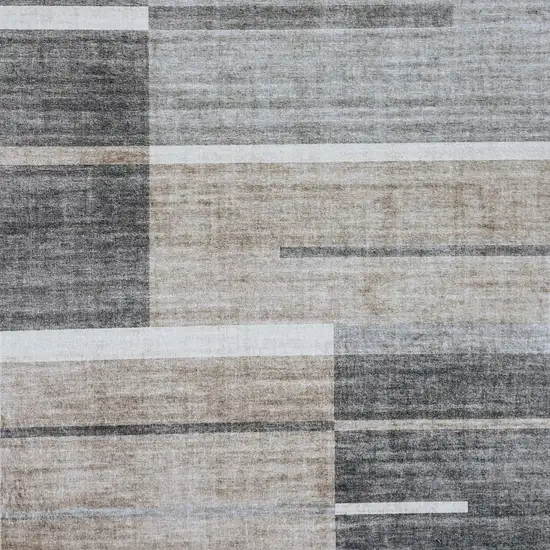 Gray and Brown Abstract Area Rug Photo 4