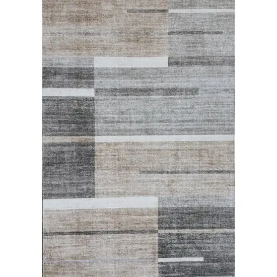 Gray and Brown Abstract Area Rug Photo 2