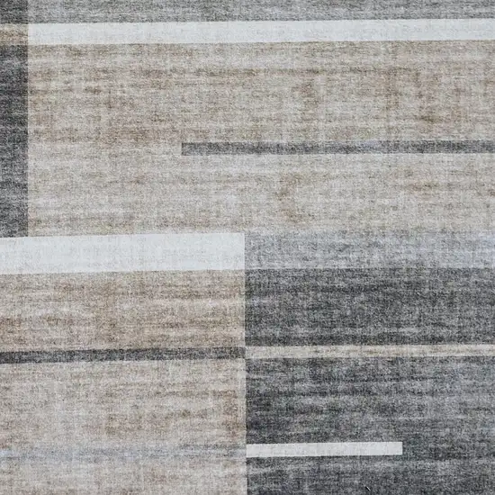 Gray and Brown Abstract Area Rug Photo 3