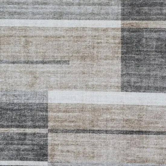 Gray and Brown Abstract Area Rug Photo 3