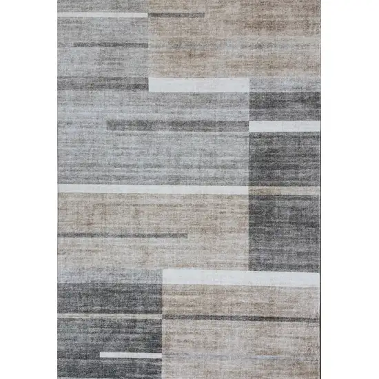 Gray and Brown Abstract Area Rug Photo 2