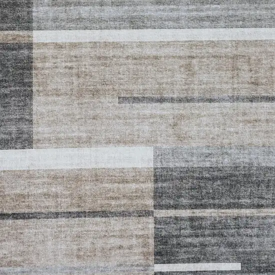 Gray and Brown Abstract Area Rug Photo 2