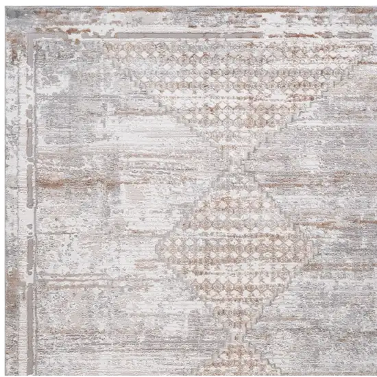 Gray and Brown Abstract Distressed Area Rug Photo 7