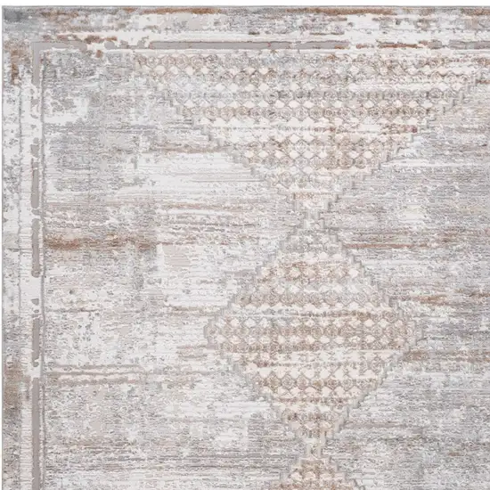 Gray and Brown Abstract Distressed Area Rug Photo 7