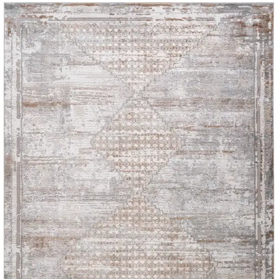 Gray and Brown Abstract Distressed Area Rug Photo 8