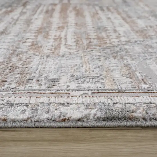 Gray and Brown Abstract Distressed Area Rug Photo 5