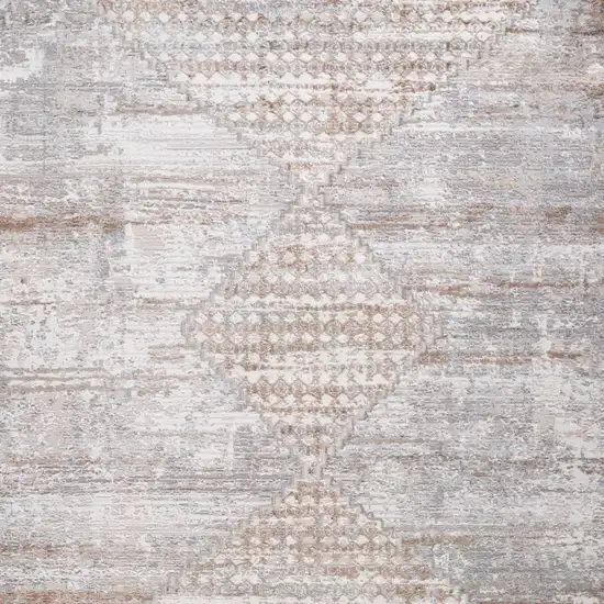 Gray and Brown Abstract Distressed Area Rug Photo 7