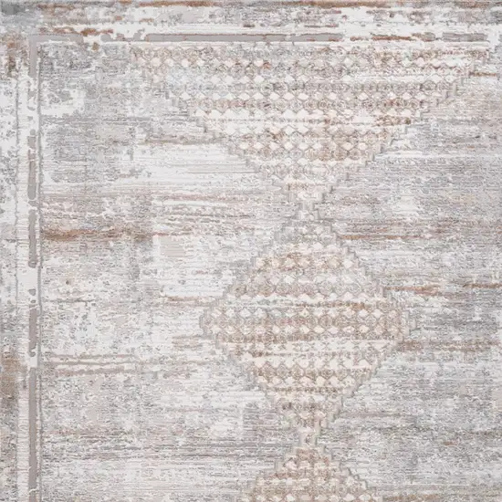 Gray and Brown Abstract Distressed Area Rug Photo 7