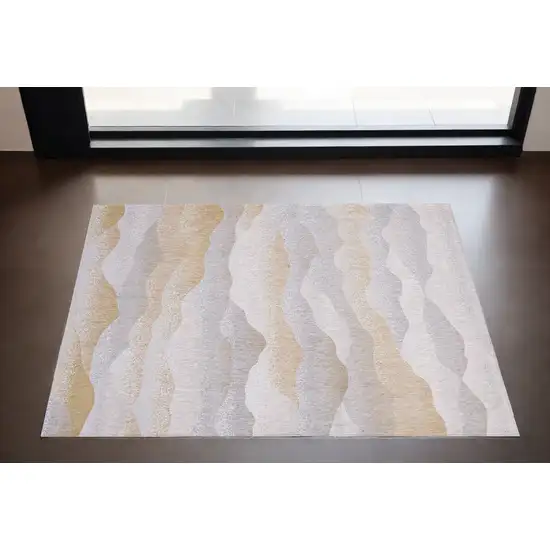 Gray and Brown Abstract Non Skid Area Rug Photo 1