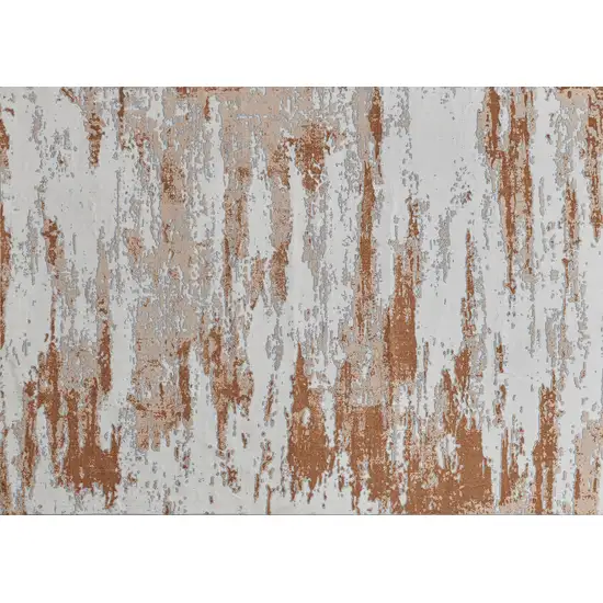 Gray and Brown Abstract Printed Washable Non Skid Area Rug Photo 4