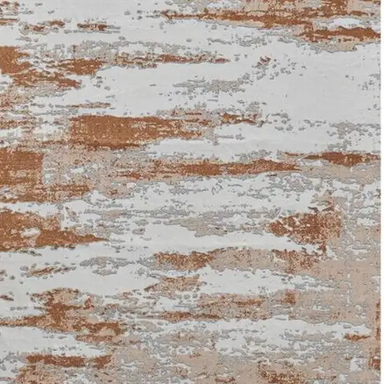 Gray and Brown Abstract Printed Washable Non Skid Area Rug Photo 5