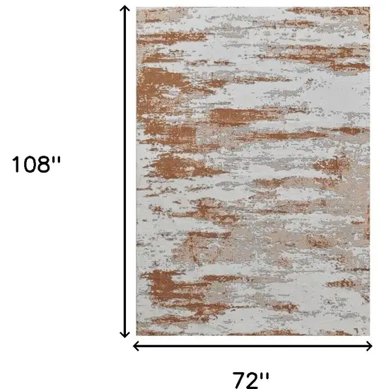 Gray and Brown Abstract Printed Washable Non Skid Area Rug Photo 3