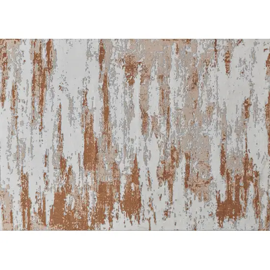 Gray and Brown Abstract Printed Washable Non Skid Area Rug Photo 3