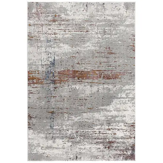 Gray and Brown Abstract Scraped Area Rug Photo 7